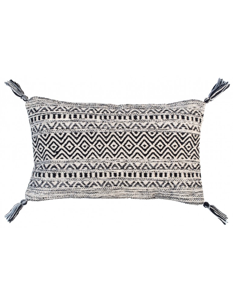 Coussin Bobo Gris/noir 30 x 50 6843075000Les Ateliers du Linge Coussin Bobo Gris/noir 30 x 50 6843075000Les Ateliers du Linge