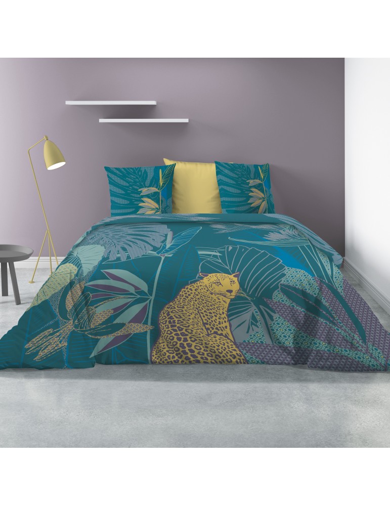 Parure de lit 2 personnes avec housse de couette et 2 taies d'oreiller Wayapi Imprimé 260 x 240 5445000503Les Ateliers du Linge Parure de lit 2 personnes avec housse de couette et 2 taies d'oreiller Wayapi Imprimé 260 x 240 5445000503Les Ateliers du Linge
