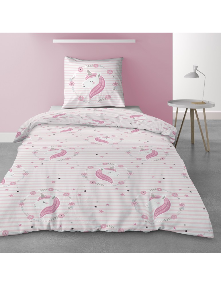 Parure de lit 1 personne avec housse de couette et 1 taie d'oreiller Rina Imprimé 140 x 200 5570000502Les Ateliers du Linge Parure de lit 1 personne avec housse de couette et 1 taie d'oreiller Rina Imprimé 140 x 200 5570000502Les Ateliers du Linge