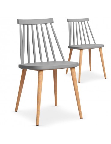 Lot de 2 chaises scandinaves Trouville Gris 8311agrey