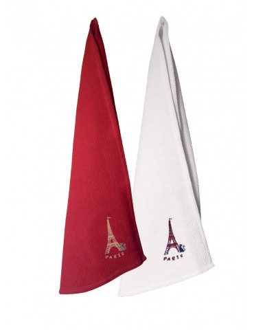 Mignonette 2 Torchons Nid d'abeilles Paris Assortis 40 x 60 7729000102Winkler