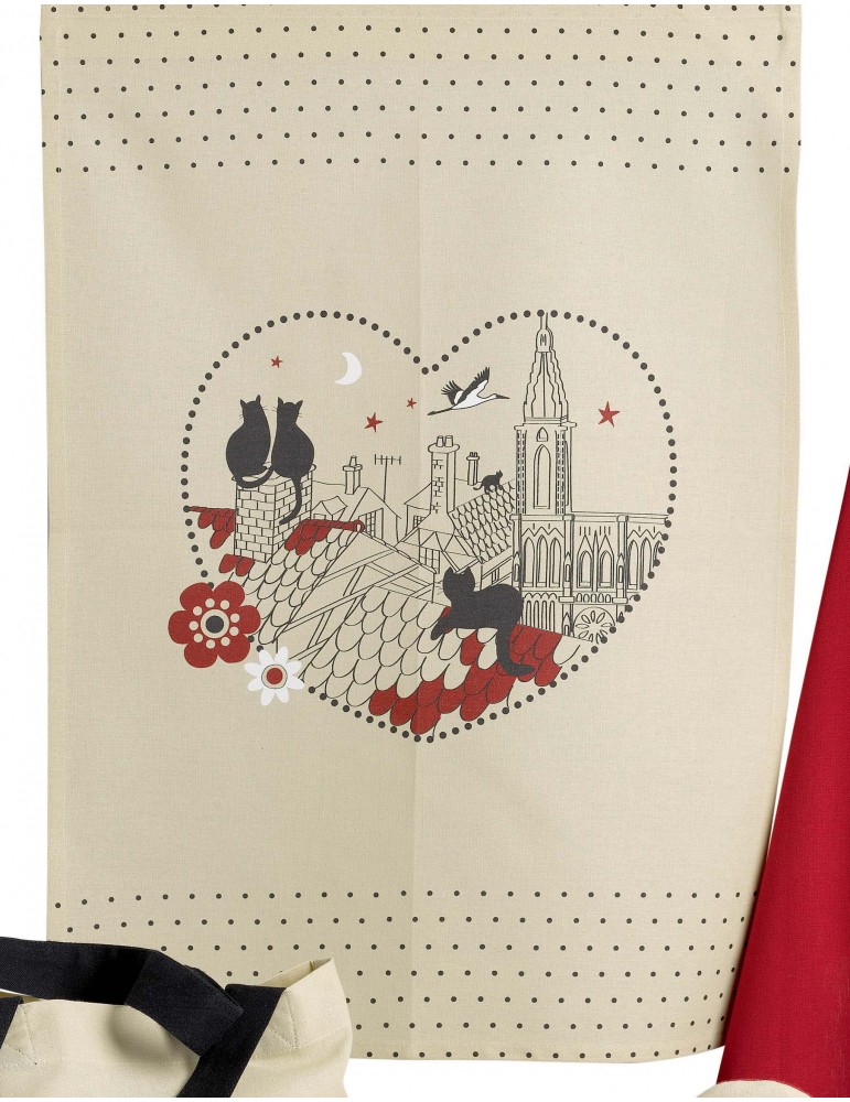 Torchon Chats Coeur Beige 50 x 70 5131036000Winkler Torchon Chats Coeur Beige 50 x 70 5131036000Winkler