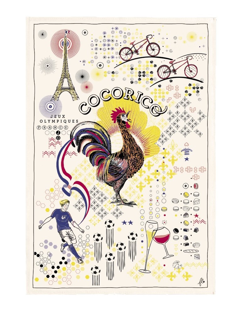 Torchon Cocorico France Ecru 48 x 72 5207010000Winkler Torchon Cocorico France Ecru 48 x 72 5207010000Winkler