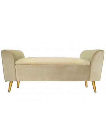 Banc coffre Winnie Velours Beige Pied Or lsr16051velvetbeige