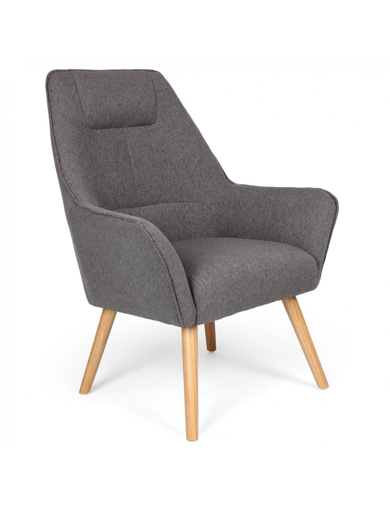 Fauteuil scandinave dossier haut Fox Gris qh8857darkgrey