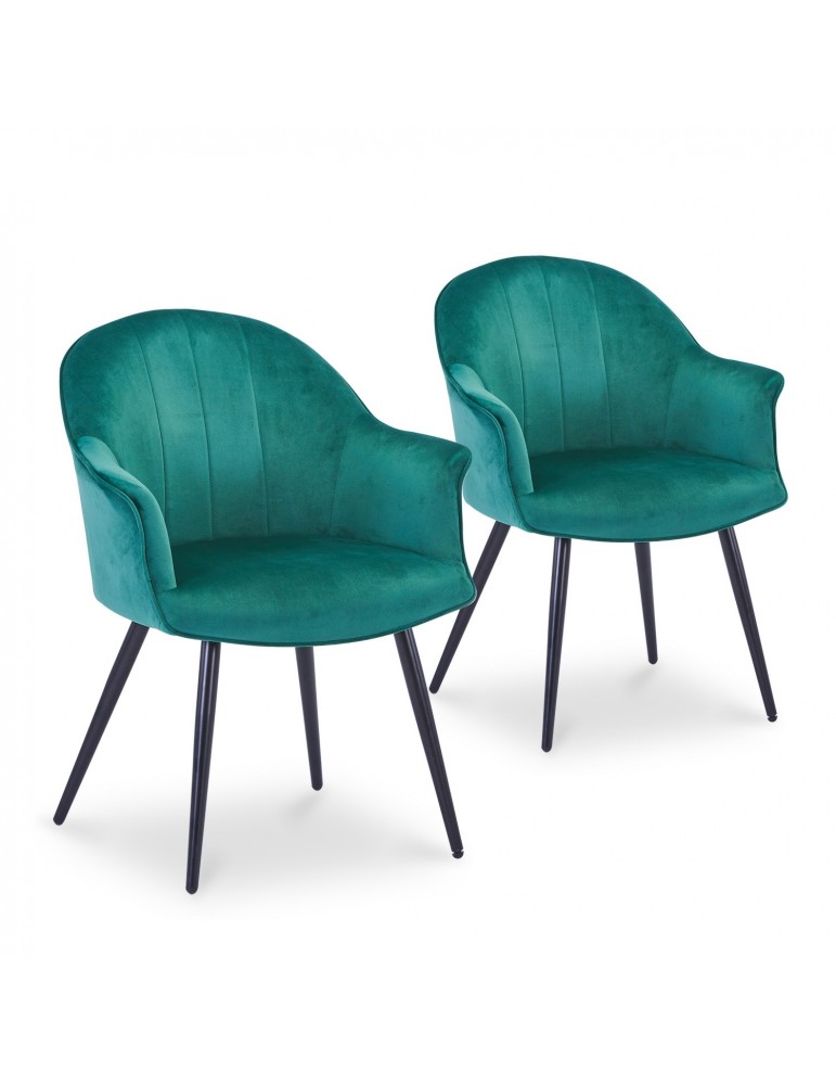 Lot de 2 Fauteuils Williams Velours Vert c985green