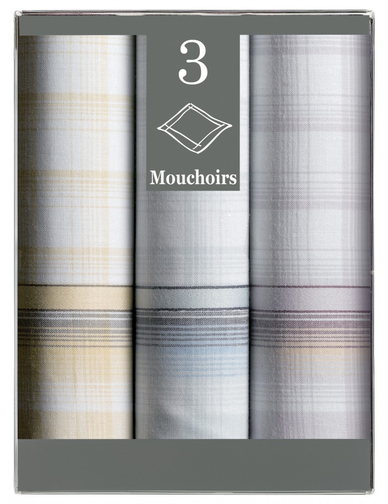 Boîte de 3 mouchoirs Diffusion homme Georges 40 x 40 6851090703Winkler Boîte de 3 mouchoirs Diffusion homme Georges 40 x 40 6851090703Winkler