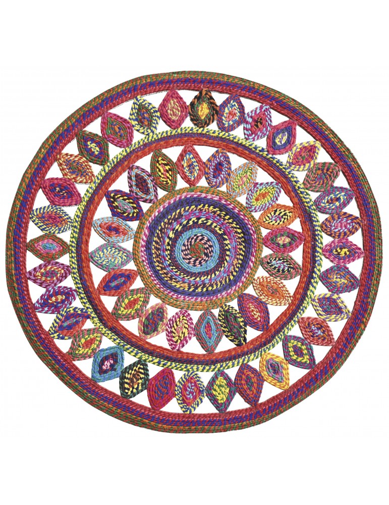 Tapis Bowey Multicolore diamètre 90 4638090000The Rug Republic Tapis Bowey Multicolore diamètre 90 4638090000The Rug Republic
