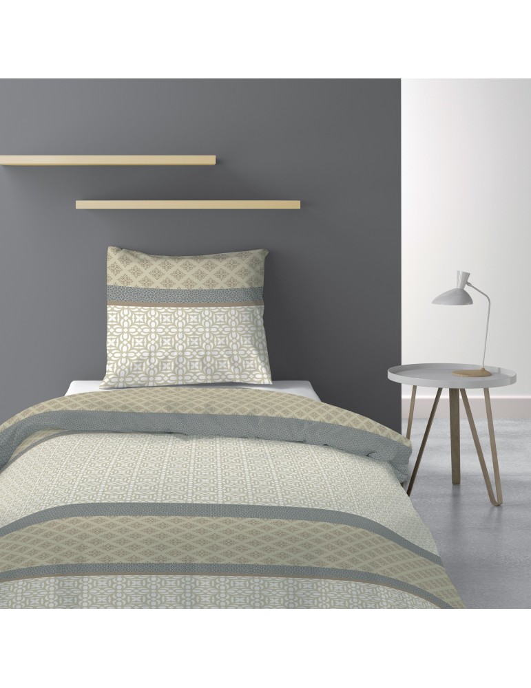 Parure de lit 1 personne avec housse de couette et 1 taie d'oreiller Sofra Naturel 140 x 200 6180000502Les Ateliers du Linge Parure de lit 1 personne avec housse de couette et 1 taie d'oreiller Sofra Naturel 140 x 200 6180000502Les Ateliers du Linge