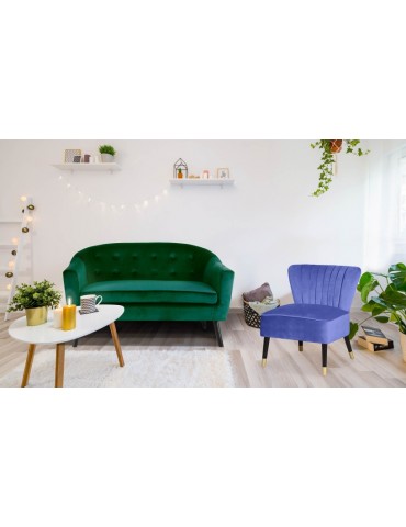 Canapé 2 places scandinave Savoy Velours Vert qh8805v2vert