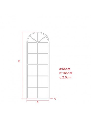 Miroir arcade grand format en métal noir 55x165cm PERRINE DMI2971009Delamaison