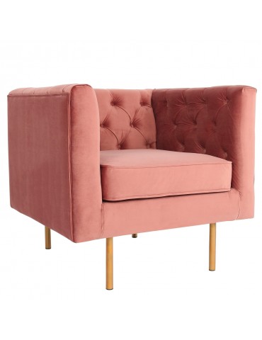 Fauteuil Sacha Velours Rose lf33751pink