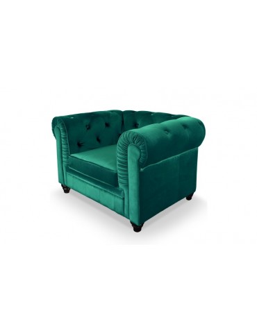 Grand fauteuil Chesterfield Velours Vert a605v1greenvelvet