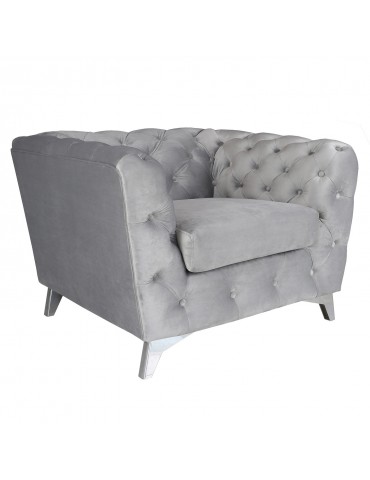 Fauteuil Cantaro Velours Argent lf33831ssilvervelvet