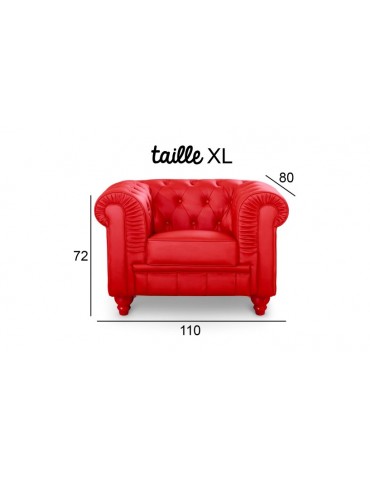 Fauteuil Chesterfield Rouge A605-1-Rouge