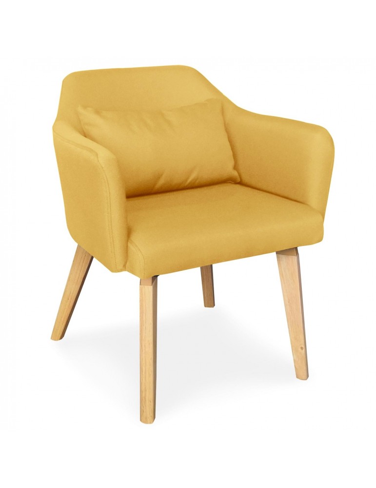 Chaise / Fauteuil scandinave Shaggy Tissu Jaune lsr19117yellowfabric