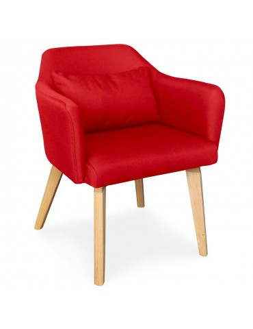 Chaise / Fauteuil scandinave Shaggy Tissu Rouge lsr19117redfabric