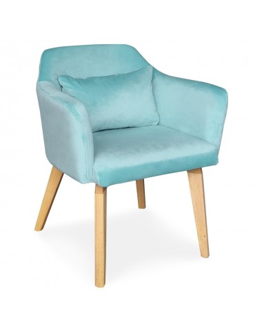 Chaise / Fauteuil scandinave Shaggy Velours Menthe lsr19117mintvelvet