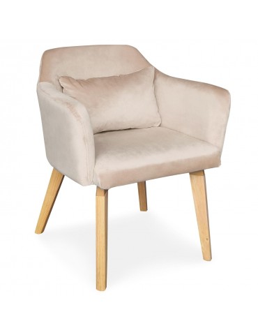 Chaise / Fauteuil scandinave Shaggy Velours Beige lsr19117beigevelvet