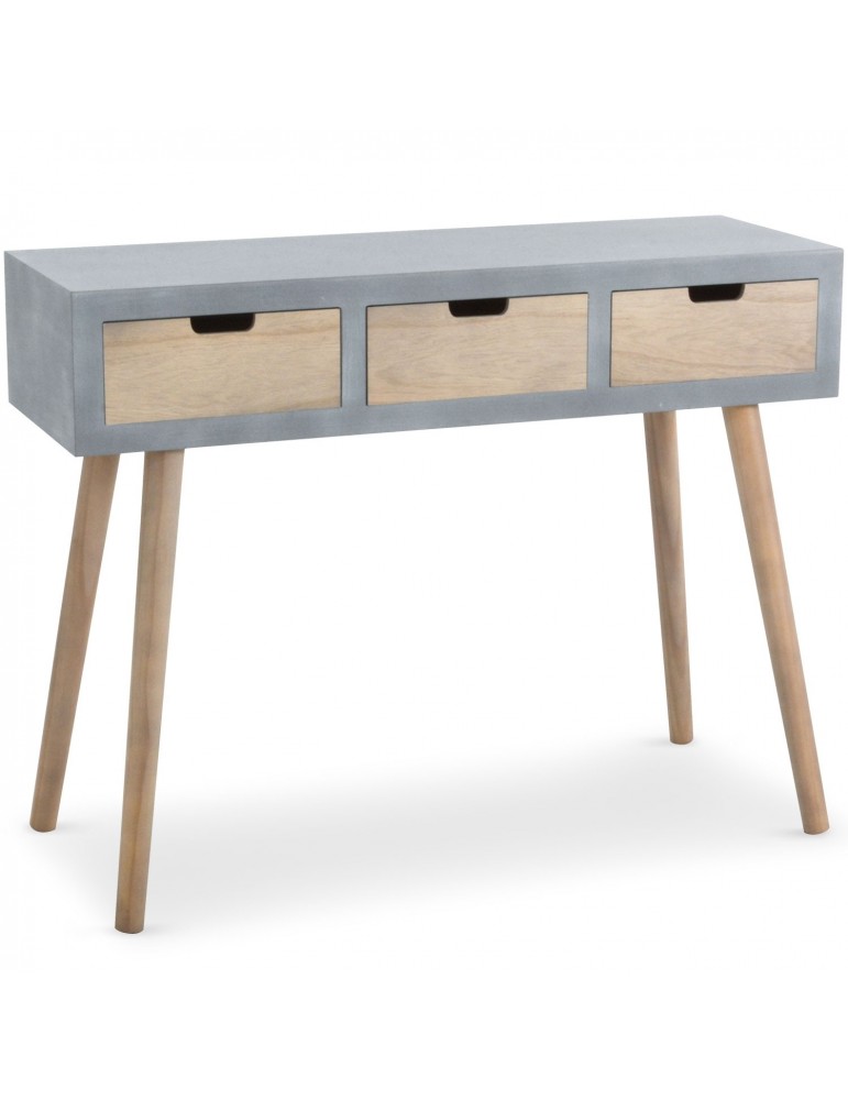 Console scandinave 3 tiroirs Tatum Gris 1531040 Console scandinave 3 tiroirs Tatum Gris 1531040