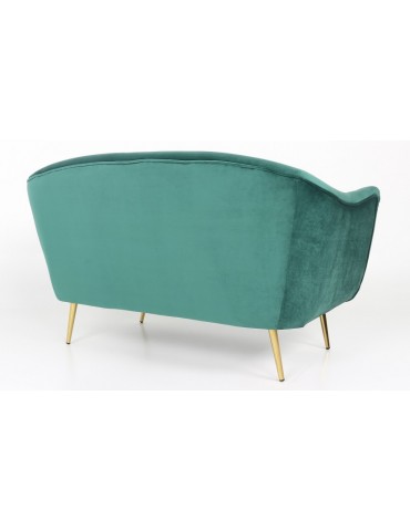 Canapé 2 Places Dalida Velours Vert Pied Or lf33682green