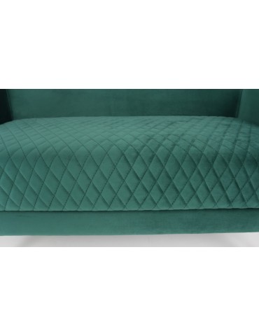 Canapé 2 Places Dalida Velours Vert Pied Or lf33682green