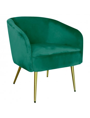 Fauteuil Goldman Velours Vert Pieds Or lsr19125greenvelvet