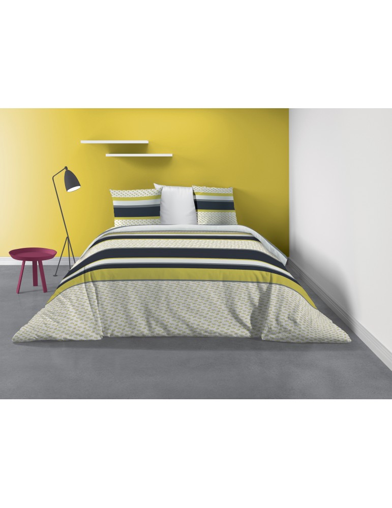 Parure de lit 2 personnes Mimo avec housse de couette et taies d'oreiller Imprimé 260 X 240 7241000503Les Ateliers du Linge Parure de lit 2 personnes Mimo avec housse de couette et taies d'oreiller Imprimé 260 X 240 7241000503Les Ateliers du Linge