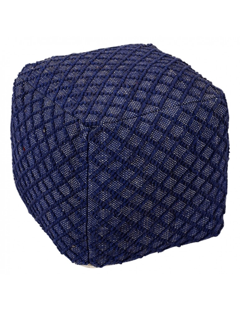 Pouf Bruges Tissu Bleu shy09blue