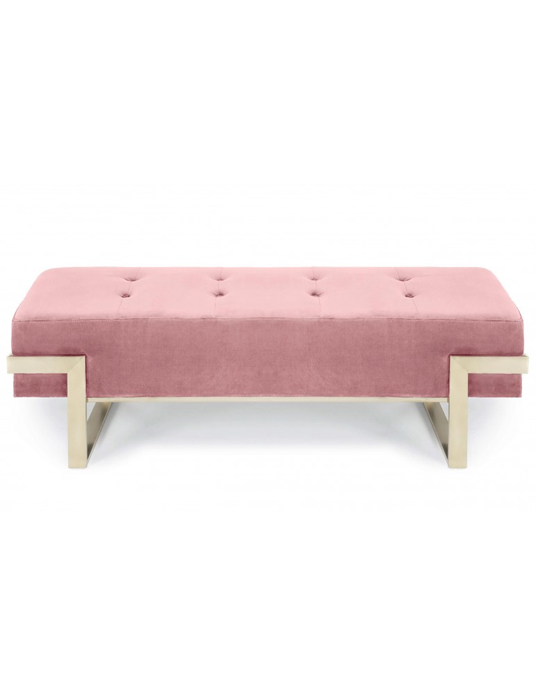 Banquette Istanbul Velours Rose Pieds Or lsr19126pinkvelvet