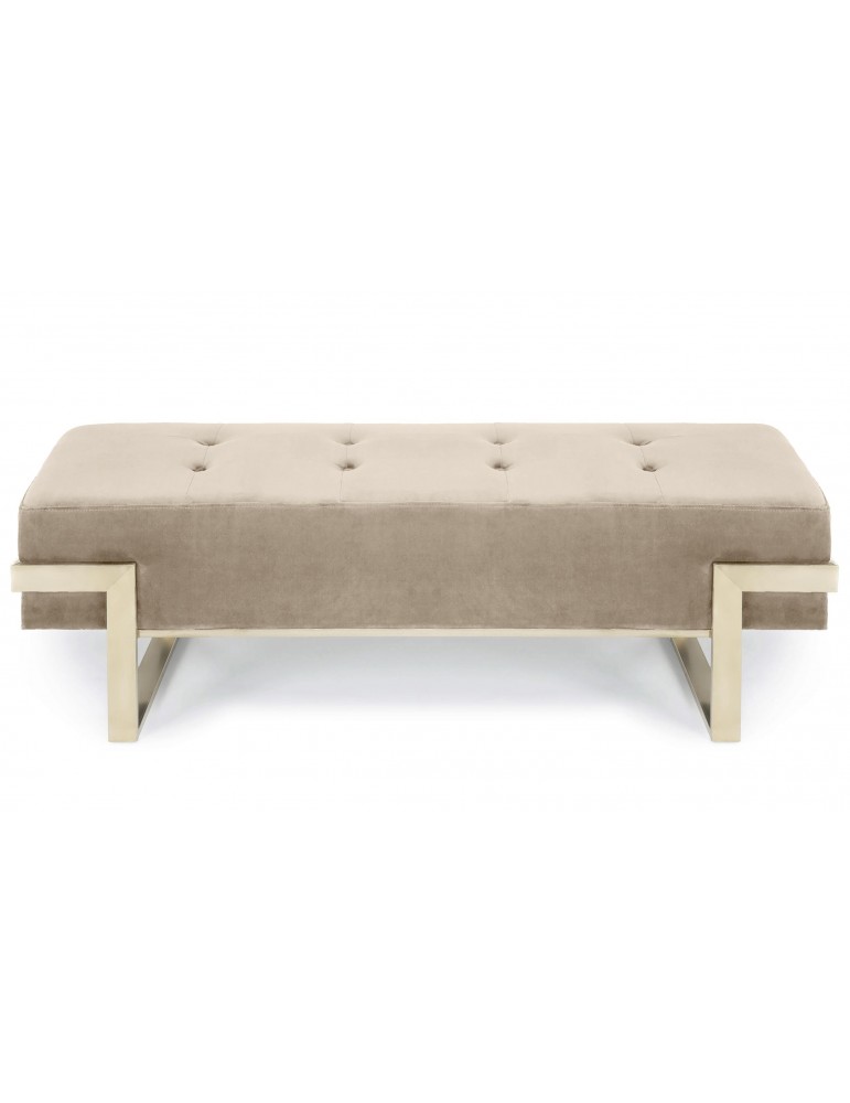 Banquette Istanbul Velours Taupe Pieds Or lsr19126puttyvelvet