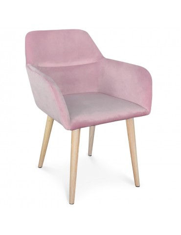 Chaise / Fauteuil scandinave Fraydo Velours Rose lsr19118pinkvelvet