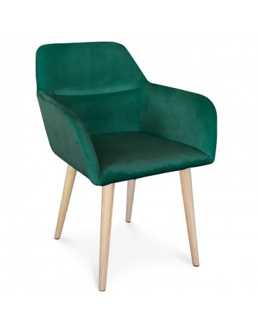 Chaise / Fauteuil scandinave Fraydo Velours Vert lsr19118greenvelvet