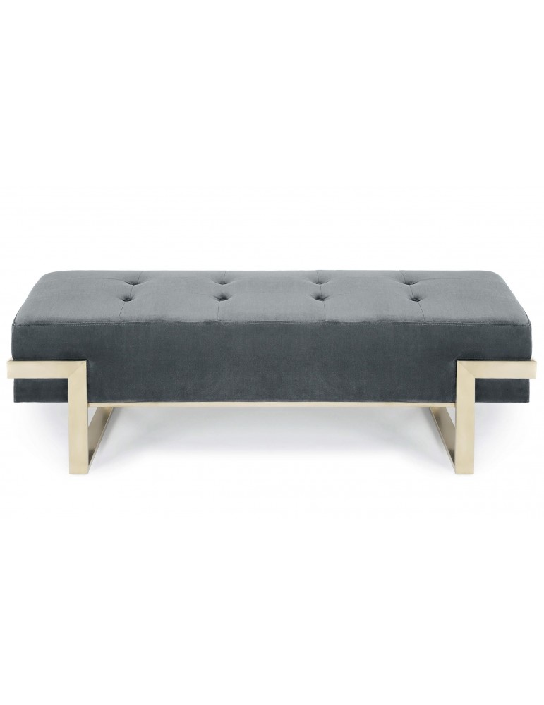 Banquette Istanbul Velours Argent Pieds Or lsr19126silvervelvet