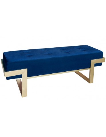 Banquette Istanbul Velours Bleu Pieds Or lsr19126bluevelvet