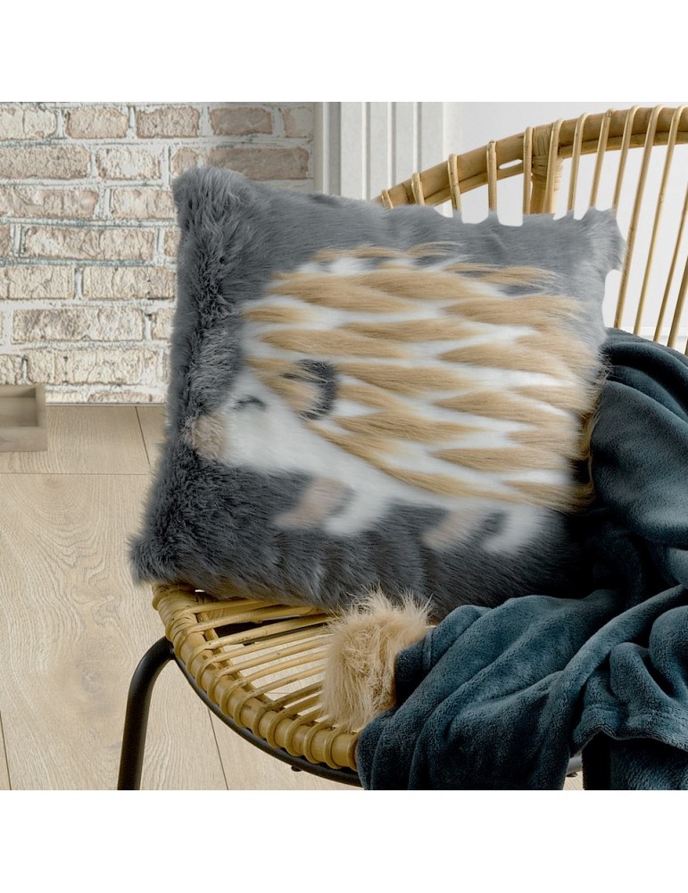 Coussin Brushy Hérisson Ombre 40 x 40 5949070000Les Ateliers du Linge Coussin Brushy Hérisson Ombre 40 x 40 5949070000Les Ateliers du Linge