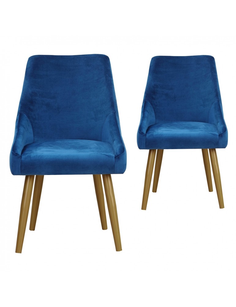 Lot de 2 Fauteuils Fokora Velours Bleu ji809velvetblue