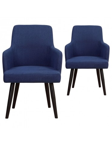 Lot de 2 Fauteuils Neiva Tissu Bleu ji812fabricblue