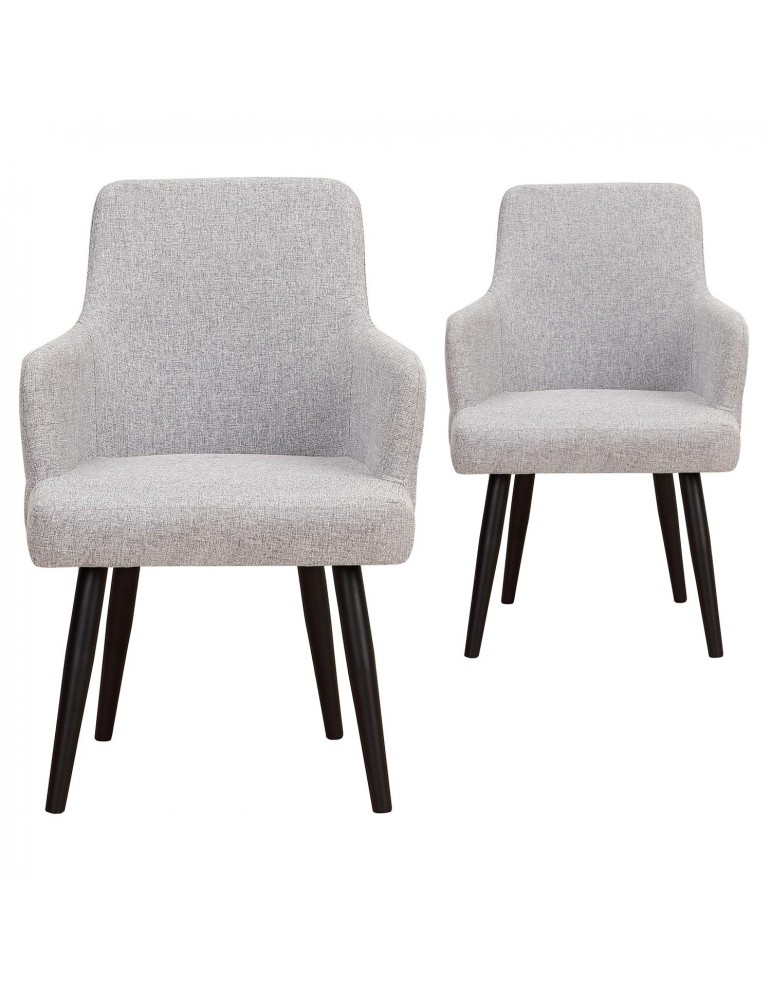 Lot de 2 Fauteuils Neiva Tissu Gris Clair ji812fabriclightgrey