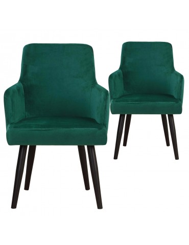 Lot de 2 Fauteuils Neiva Velours Vert ji812velvetgreen