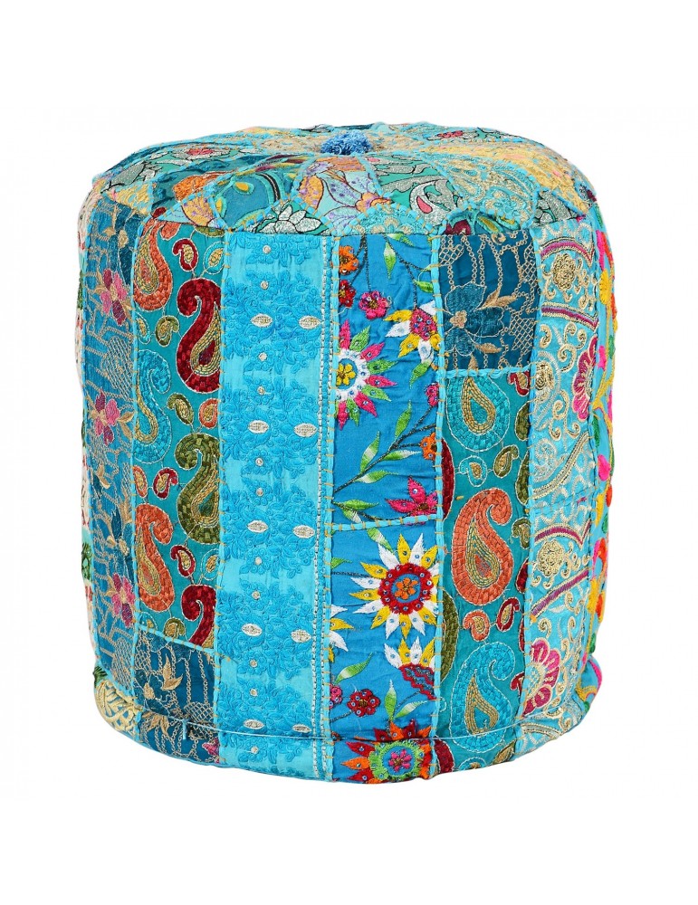 Pouf Shanti Tissu Bleu shy11blue