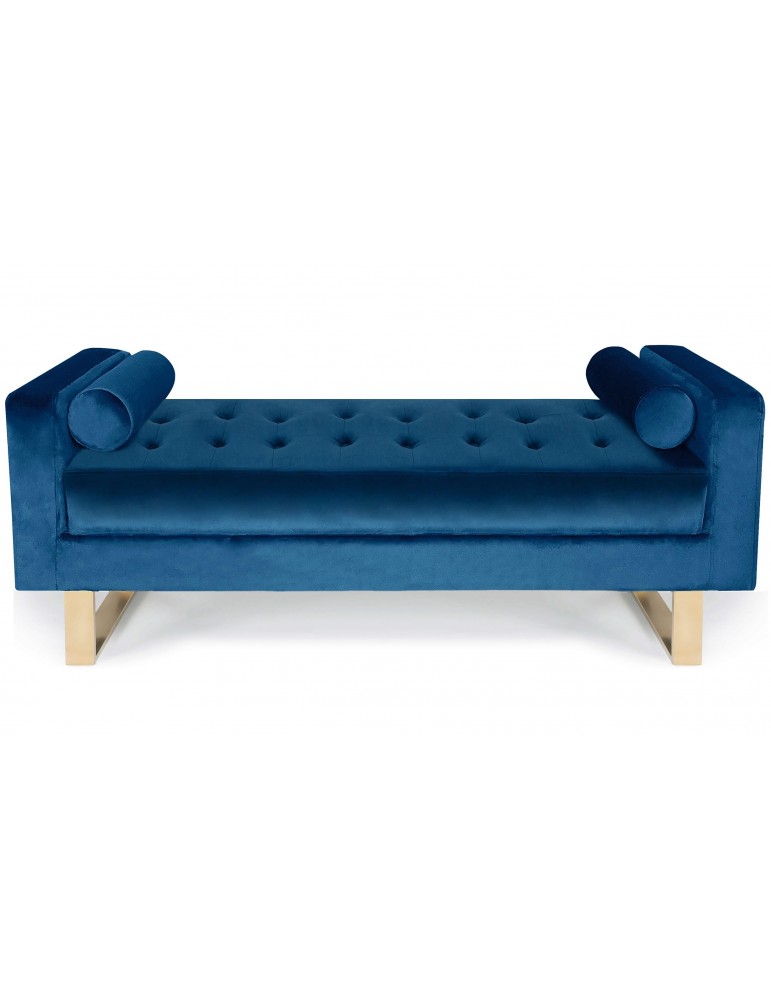 Banquette capitonnée Shell Velours Bleu lsr19143bluevelvet