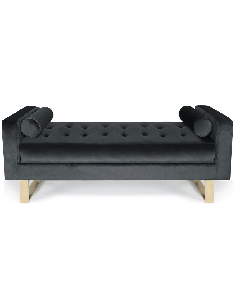 Banquette capitonnée Shell Velours Noir lsr19143blackvelvet