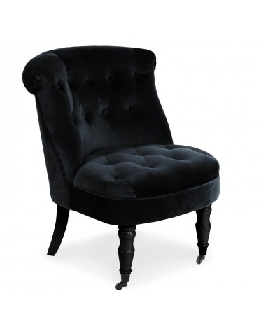 Fauteuil crapaud Prince Velours Noir qh8810black66