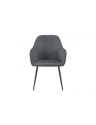 Chaise/Fauteuil Epok Métal Noir et Tissu Gris c1020grey