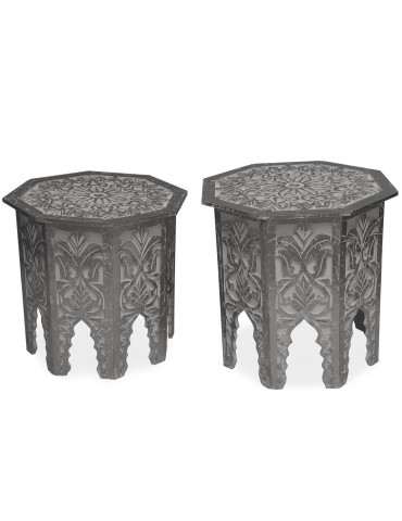 Lot de 2 tables d'appoint Babou Gris Foncé g38722darkgrey