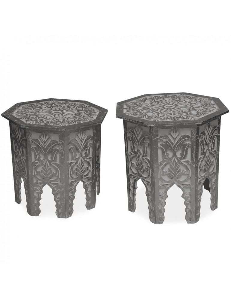 Lot de 2 tables d'appoint Babou Gris Foncé g38722darkgrey