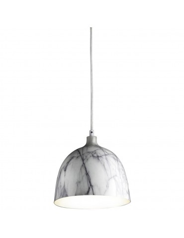 suspension metal imitation marbre olla gris et blanc 26230