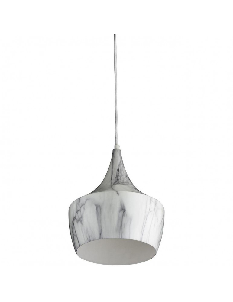 suspension metal imitation marbre olla gris et blanc 26231