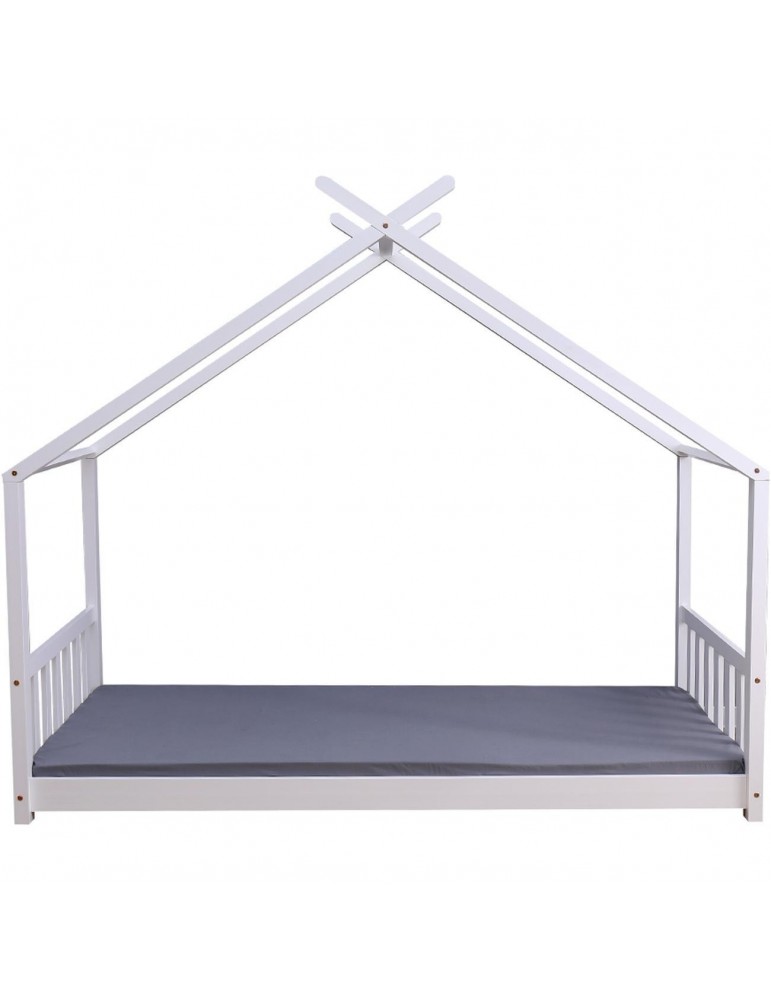 Lit cabane bois deklyn blanc 36140BL